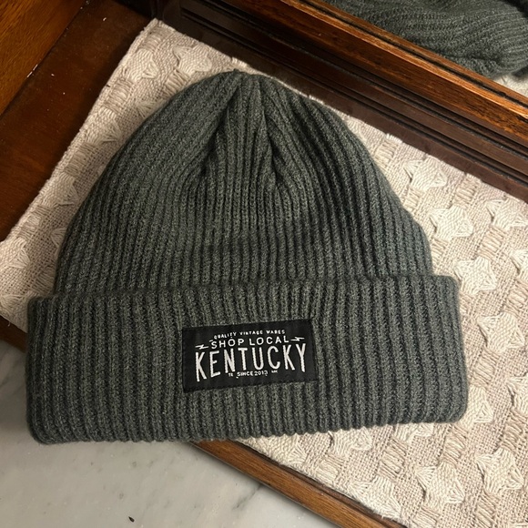 Other - NO BRAND Classic "Shop Local Kentucky" Knit Winter Beanie Hat‎ Grey Adult Sized